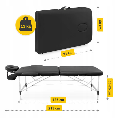 Массажный стол  4FIZJO Massage Table+ Alu W60 Black - фото №8